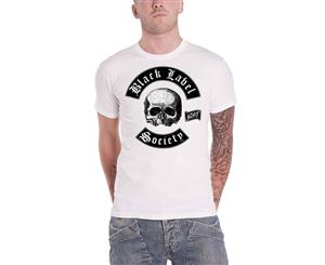 Label Society T Shirt Sdmf Skull Band Logo Official Mens - White