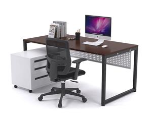 Litewall Evolve - Modern Office Desk Office Furniture [1600L x 800W] - wenge white modesty
