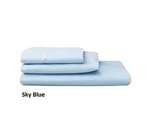 Logan & Mason Queen Size Pillowcase Pair 54 x 80cm - Sky Blue