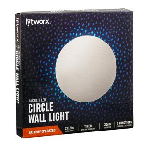 Lytworx 20cm Warm White Circle Battery Operated Party Light With Tiimer