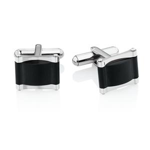 Men's Cuff Links in Black PVD Plated Stainless Steel
