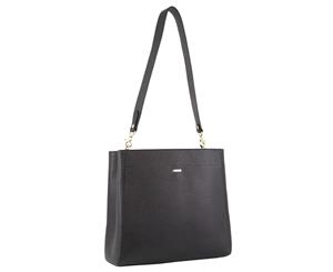 Morrissey Italian Structured Leather Tote Handbag (MO3160) - Black