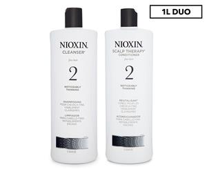 Nioxin System 2 Cleanser Shampoo & Scalp Therapy Conditioner Duo