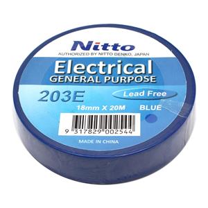Nitto Denko 18mm x 20m Blue PVC Electrical Insulation Tape