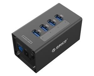 Orico Aluminium 4-Port USB 3.0 Ultra-Mini Hub with 1M USB 3.0 Cable - Black