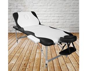 Portable Aluminium Massage Table 3 Fold Bed Therapy Waxing 75Cm White