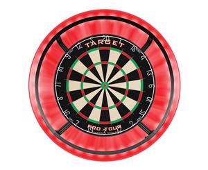 Pro Tour Dart Board + RED Dartboard Surround + Target Corona Light + Darts