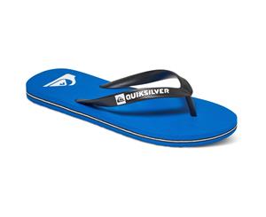 Quiksilver Mens Molokai Flexible Toe Point Flip Flop Summer Sandals - Black/Blue/Black