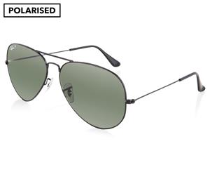Ray-Ban RB3025 Aviator Polarised Sunglasses - Black/Green