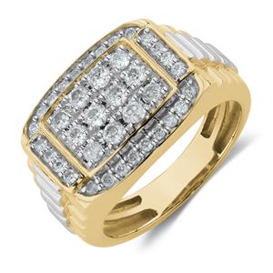 Ring with 1 Carat TW of Diamonds in 10ct Yellow & White Gold