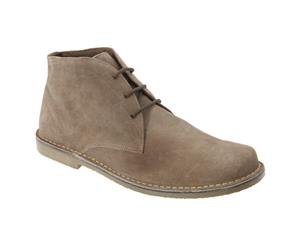 Roamers Mens Real Suede Fulfit Desert Boots (Sand) - DF227