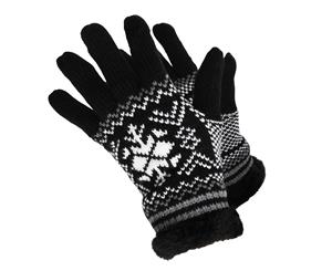 Rockjock Womens/Ladies Knit Style Gloves (Black/Grey) - GL592