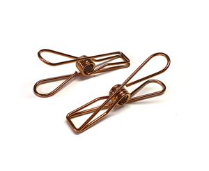 Rose Gold Stainless Steel Infinity Clothes Pegs Large Size - 60 Pack
