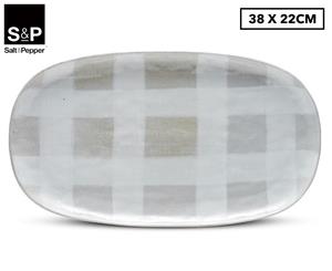 Salt & Pepper 38x22cm Dusk Rectangle Serving Platter - Soft Grey/Light Grey