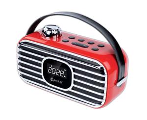 Sansai 1880W Portable Wireless Bluetooth Speaker w/ FM Radio/LED Alarm Clock Red
