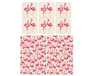 Sara Miller Flamingo Placemats and Coasters Set