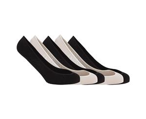 Soho Collection Womens Black/Beige Footsies With Gel Heel Grip (Pack Of 5) (Black/Beige) - T158