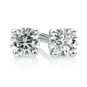 Stud Earrings with 0.15 Carat TW of Diamonds in 10ct White Gold