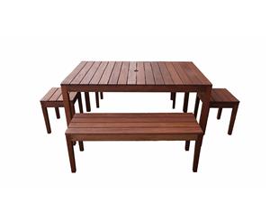 Supreme 5pc 1.5m Table & Bench Set