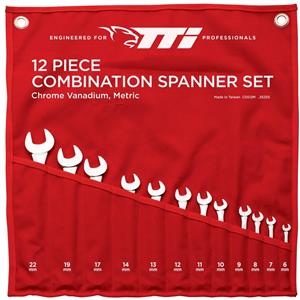 TTI 12 Piece Spanner Set Ring & Open End Metric