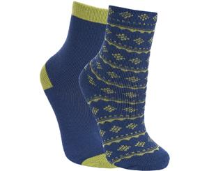 Trespass Childrens Boys Hosie Two Tone Casual Socks (2 Pairs) (Twilight Print) - TP360