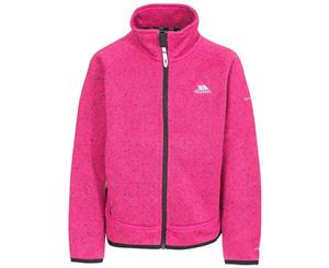Trespass Girls Rilla Full Zip Warm Polyester Fleece Jacket Coat - Pink Lady Marl/Black