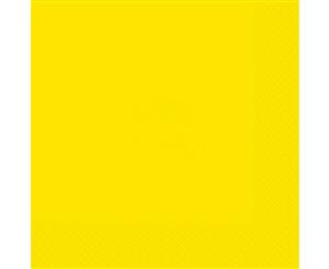 Unique Party Neon Coloured Lunch Napkins (Pack Of 20) (Yellow) - SG11140