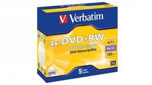 Verbatim DVD+RW 4.7GB 5Pk Jewel Case 4x