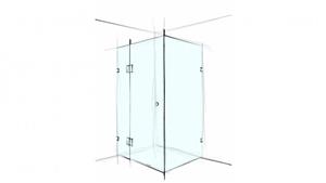 Verotti Custom 1000mm Front/Return Square Corner Set In 3 Panels Bracket Shower Screen - Clear