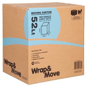 Wrap & Move 52L Light Duty Rectangle Moving Carton
