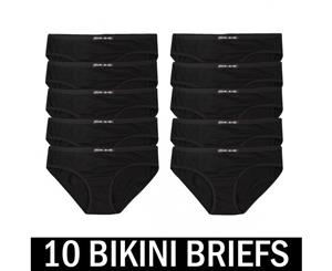 10 Black Pack Frank and Beans Underwear Womens Bikini Brief S M L XL XXL