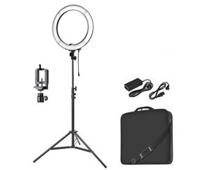 19" ES448 5500K Dimmable Diva LED Ring Light with Diffuser Stand Make Up Studio ~ White Color