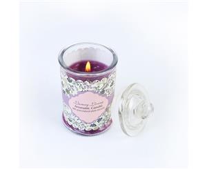 1pce Luxury Living Glass Purple Candle Bottle 5.8cm x 10cm Scented Lavender