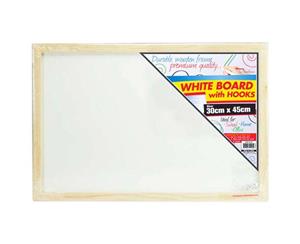 1pce White Board w/Hooks-30x45cm