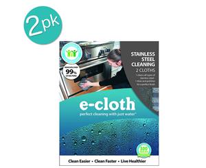 2 x 2pc E-Cloth Stainless Steel Washable Cleaning Cloths Duster Towel Polishing