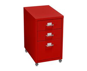3 Drawers Steel File Cabinet Red