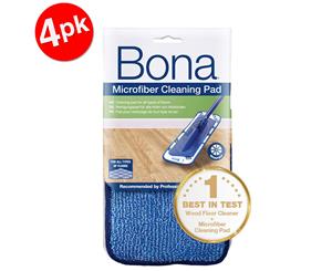 4PK Bona Microfibre Cleaning Pad for Mop Floor Cleaning Washable/Reusable