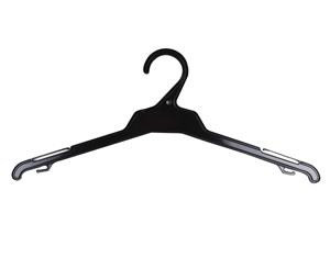 600x Aussie Plastic Clothing Hangers 400mm - Black - Black