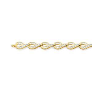 9ct Gold Diamond Teardrop Link Bracelet
