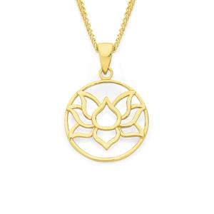 9ct Gold Lotus Flower Pendant