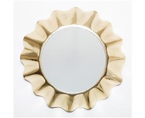 BOTTLE TOP Large 74cm Round Wall Mirror - Gold