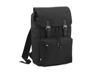 Bagbase Heritage Laptop Backpack Bag (Up To 17Inch Laptop) (Pack Of 2) (Black/Black) - BC4456