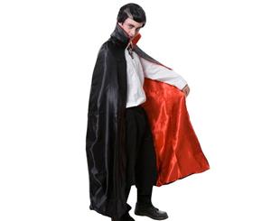 Black Vampire Cape with Red Lining - Adult
