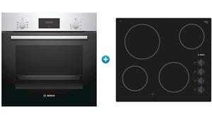 Bosch Series 2 Multifunction Electric Oven with Ceramic Cooktop Cooking Package