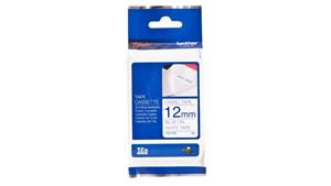 Brother 12mm Navy Blue on White Fabric Iron-on Tape