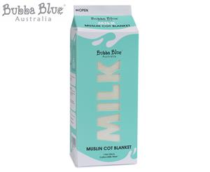 Bubba Blue MILK 4ply Muslin Cot Blanket - White