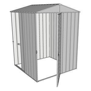Build-a-Shed 1.5 x 1.5 x 2.3m Single Hinged Door Gable Shed with Single Sliding Side Door - Zinc