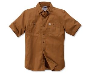 Carhartt Mens Rugged Flex Rigby Solid Short Sleeve Shirt - Carhartt Brown