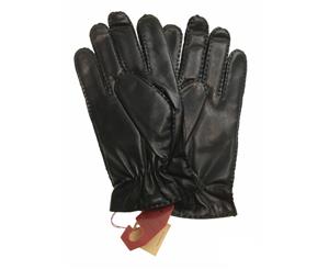 Dents Men's Premium Kangaroo Leather Cashmere Gloves - Black