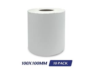 Direct Thermal Label Adhesive Labels Shipping Label Rolls - 100x100mm 500 Labels 10 Pack